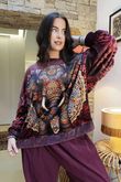 Lomi Mandala Stretch Velour Sweatshirt Beetroot